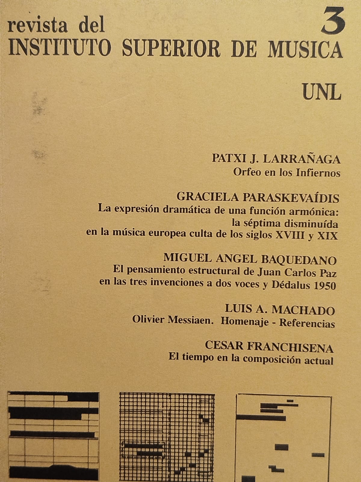 Revista del instituto superiore música 3. UNL